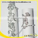 Novelty Antique Silver Rose Flower Shaped Double Ring thumbnail-3