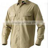 Men's Cotton Long Sleeve Work Shirt With Double Chest Flap Pockets thumbnail-3