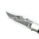 Damascus Folding Blade Knife Key Chain Mini Pocket Knife Horn and Bone Handle thumbnail-3