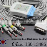 Schiller Short Screw EKG 10 lead Cable and Leadwires IEC 4.0 Banana connector Curbell CB-721014R/1