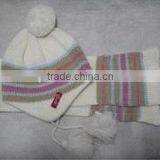 Knitted Women Winter Hat and Scarf Sets