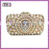 Gold Metal and AB Color Crystal Evening Clutch Bag Woman Handbag Ladies Party Bag (88162A-AB) thumbnail-1
