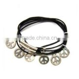 Zinc alloy penadant bracelets,Fashion new design rope bracelet,Ladies bracelet 2013