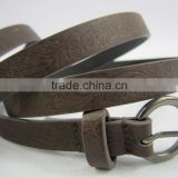 pu leather embossed design belt for girl