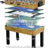 4'Factory promotion 12 in 1 multi games table. Billiard table, shuffle board, bowling, poker card, chess, dice, ring, backgammon
