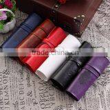 Boshiho Vintage PU Leather Custom Rolled Pencil Case