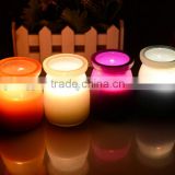 Multi-colored flameless scented jar glass candle