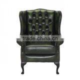 Antique Style Wing Back Sofa Chair Leather Sofa Single Sofa Used for Hotel thumbnail-2