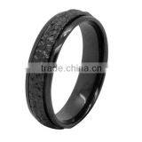 Men's Black Titanium 7mm Hammered Wedding Band