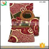 African Wax Prints Fabric With Big Waxed Handbag Set for Women