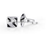 Yiwu Factory Wholesale Copper Metal Enamel Crystal Cufflinks for Men Shirts Cuff Link thumbnail-4