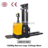 1.2T electric pallet stacker with 2-stage STD.