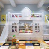 Factory Price Colourful Wood Children Bunk Bed With Slide thumbnail-2