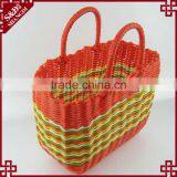 100% Handcrafted Shopping Used Hand Basket Plastic Woven Basket thumbnail-4