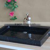 Vessel Basin Black Stone Sink for Bathroom thumbnail-3