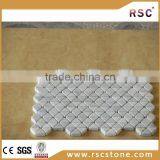 China Triangle White Carrara Marble Mosaic thumbnail-1