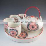 Eco-friendly Chinese Style Ceramic Teapot With Iron Handle thumbnail-3
