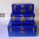 Blue Powder Coated Iron Storage Trunks Available in Other Colours thumbnail-1