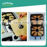 4pcs pack non-stick PTFE coated gas stove protector, high temperature resistance glass fiber stove top protector