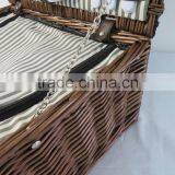 Wholesale Handwoven 4 Persons Wicker Picnic Basket Insulated thumbnail-3