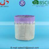Popular Decorative Fabric Planter Bags Linen Plant Pot Cover With Purple Polka Dots Design thumbnail-6