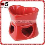 Red Color Heart Shape Ceramic Chocolate Fondue Set thumbnail-1