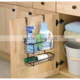 Sliding Over the Cabinet Kitchen Storage Wire Basket for Aluminum Foil Bags Cleaning Supplies - 2-Tier Bronze thumbnail-3