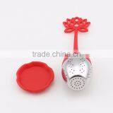 Nice Design Mini Silicone Flower Tea Infuser in Red thumbnail-2