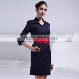 Custom Black Colours Slim Fit Stewardess Dress thumbnail-2