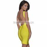 7 Colours Sexy Blackless Elastic Knitted HL Women's Bodycon Bandage Dress Hot Cocktail Party Slim Dress thumbnail-3