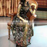 Maxnegio Maxi Dress Woman Long Sleeve Embroidery Guinea Brocade Women Casual Dress thumbnail-3