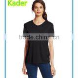 60% Cotton 40% Polyester Womens T-shirts,Custom Dry Fit Womens V-Neck Tee thumbnail-1