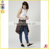 Tank Top Women,95% Cotton 5% Spandex White Tank Top thumbnail-4