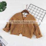 2-7 Years New 2017 Wholesale Autumn Full Sleeves Knitted Solid Color Kids Girls Jackets thumbnail-5