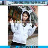 Koreran Blank Ear Hoodies for Women and Girls GRAY thumbnail-1