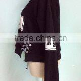 Wholesale Fashion Garment Terry Cotton Design Winter Crew Neck Print Plain Dyed for Women Hoody Sports Wear Made in China thumbnail-3