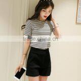 2016 New Fashion All Match Half Sleeve Striped T-shirts for Ladies thumbnail-6