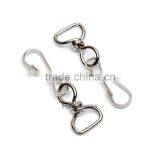 13mm Metal Iron Swivel Clasps Snap Two Hooks Rings Key Hooks DIY Key Chain Ring Nickle Color HK-014 thumbnail-4
