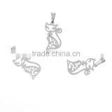 Stainless Steel Cut Out Pendants Cat Animal Silver Tone thumbnail-3