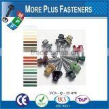 Made in Taiwan Painted Head Hexagon Flange Screw With Bonded Washer Roofing Screw thumbnail-4