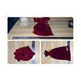 Red Velvet Drawstring Bag , Velvet Gift Pouch For Earring OEM thumbnail-1
