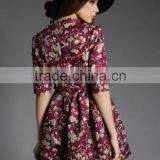 Women A Line Short Sleeve Lace Dress Fabric Embroidery Mini Dress With Pattern thumbnail-4