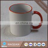11oz Sublimation Rim and Handle Color Mugs,black,blue,red,pink,oranage Etc.available Color