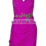 China Fashion Beads and Sequin Embellished Silk Chiffon Dresses Ladies Sexy Short Mini Dress thumbnail-2