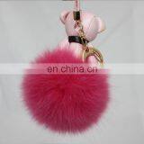 Latest Style Teddy Bear Fox Fur Ball Keychain Handbag Charms thumbnail-3