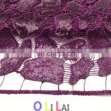 OLF0189 Fuchsia Dress Making Lace Fabric With 3D Sequins thumbnail-3