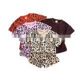 2019 Summer Kids LEOPARD TSHIRT & SHORTS SET Beige Brown Pink Leopard 2pcs Suits Clothing Set thumbnail-1