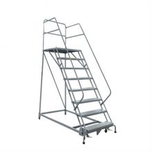 Multi-purpose Mobile Safety Warehouse metal step ladder with wheel movable platform step ladder cart