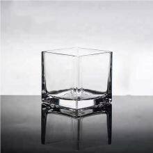 Wholesale Square Transparent Glass Candlestick, Candle Cup, Glass Square Jar, Candle Container, Home Decoration thumbnail-3