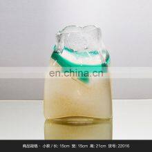 Dried Flower Clear Glass Vase Crystal Modern Irregular Bottleneck Flower Vase For Home Decor thumbnail-4